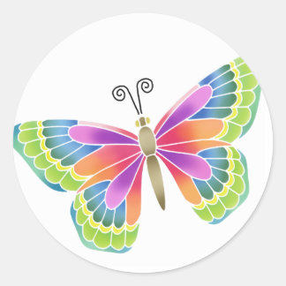 Bright Butterfly Classic Round Sticker