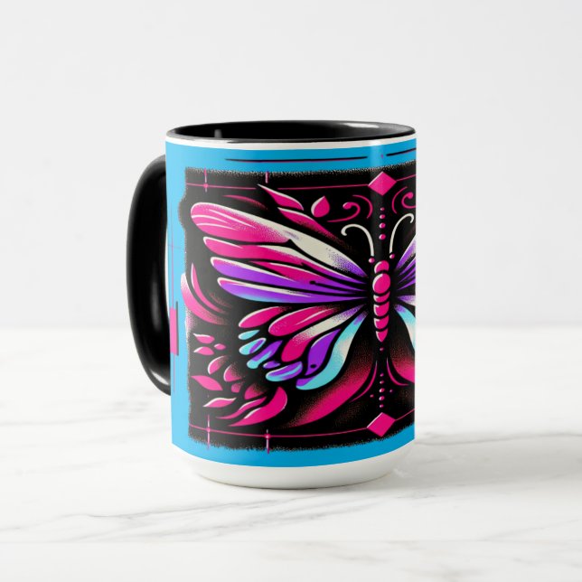 "Bright Butterfly" Customizable Mug (Front Left)