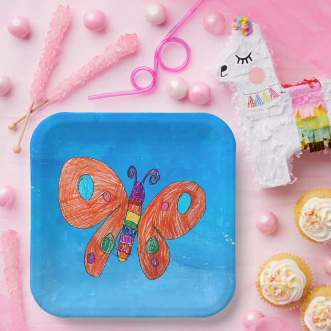 Bright Butterfly Paper Plates (Party)