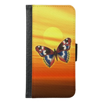 Bright Butterfly Wallet Phone Case For Samsung Galaxy S6