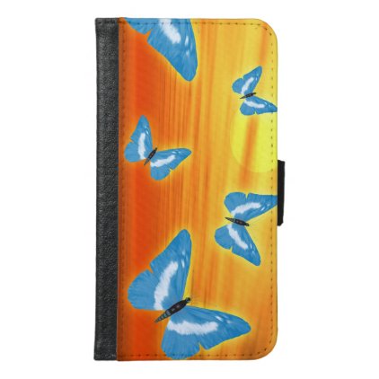 Bright Butterfly Wallet Phone Case For Samsung Galaxy S6