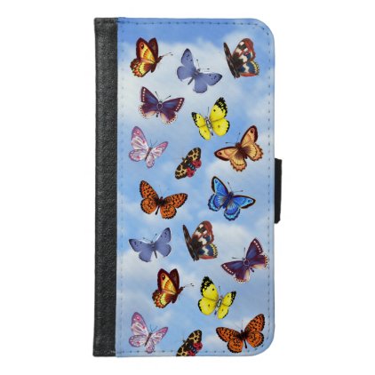 Bright Butterfly Wallet Phone Case For Samsung Galaxy S6