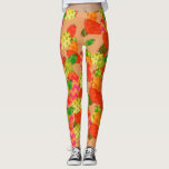 Bright Cactus Leggings<br><div class="desc">Bright and colourful cactus on orange leggings.</div>