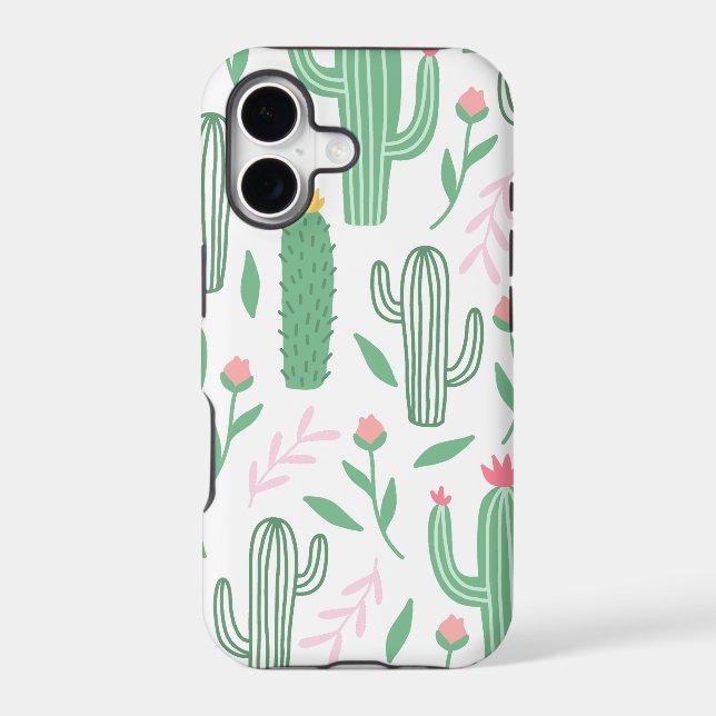 Bright Cactus Succulent Pattern Iphone Case (Back)