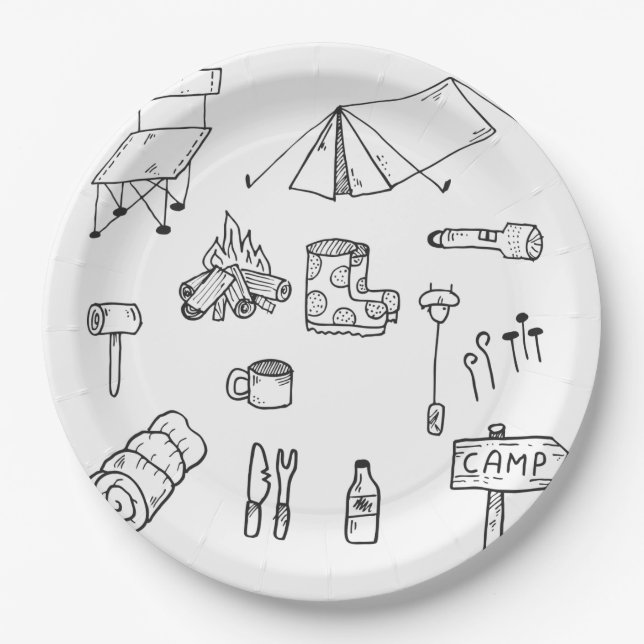 Bright Camping Tenting Paper Plates (Front)