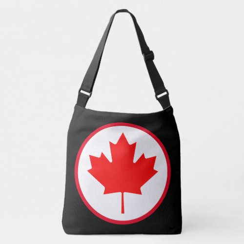 Bright Canadian Maple Leaf Canada Day Red White Crossbody Bag