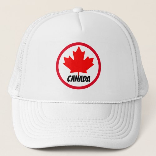 Bright Canadian Maple Leaf Canada Day Red White Trucker Hat
