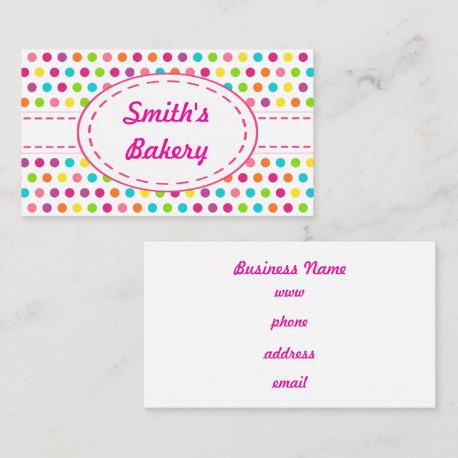 Bright Candy Dots Business Cards (Front/Back)