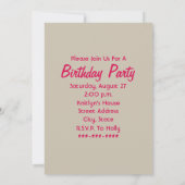 Bright Candy & Sweets Birthday Party Invitation (Back)