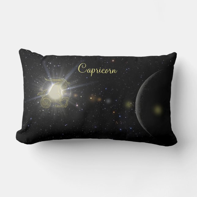 Bright Capricorn Lumbar Pillow (Front)