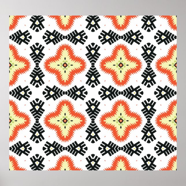Bright Carpet: Ethnic Aztec Ornament Poster (Front)