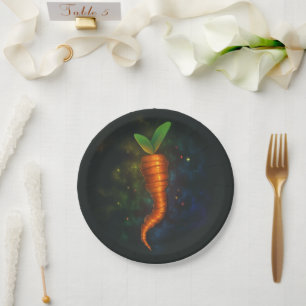 Bright Carrot Paper Plate