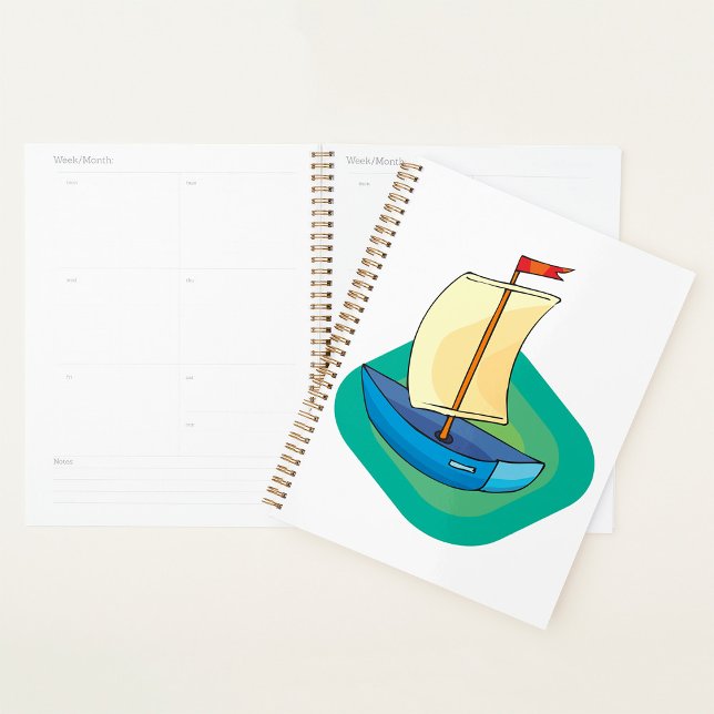 Bright Cartoon Boat with Sail Fun Nautical Planner (Creator Uploaded)