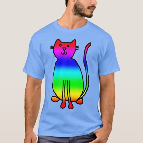 Bright Cat Rainbow T_Shirt