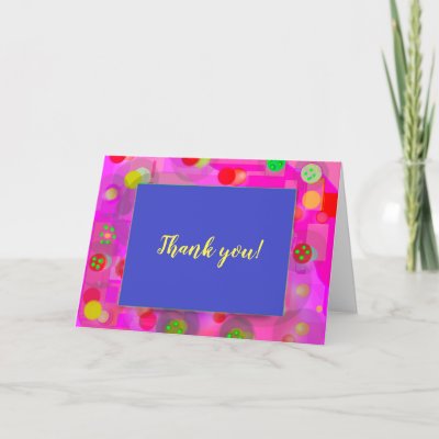 Bright Celebration Design Blue W/Abstract Circles Thank You Card