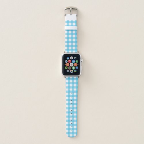 Bright cerulean blue gingham apple watch band