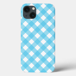 Bright cerulean blue gingham Case-Mate iPhone case