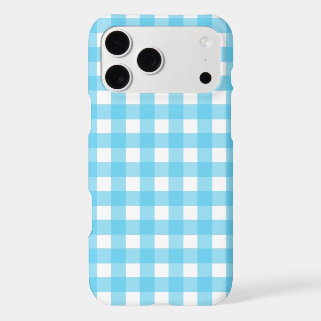 Bright cerulean blue gingham Case-Mate iPhone case (Back)