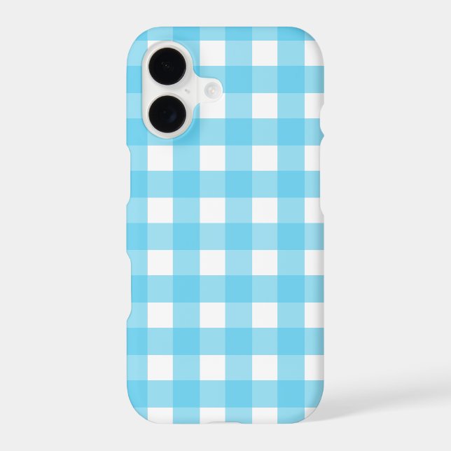 Bright cerulean blue gingham Case-Mate iPhone case (Back)