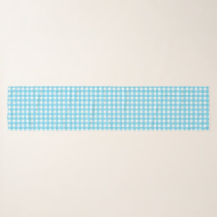 Bright cerulean blue gingham scarf