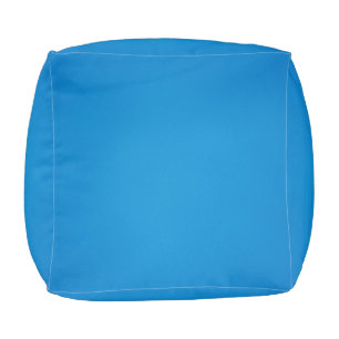 Bright Cerulean Blue with Grainy Texture Pouf