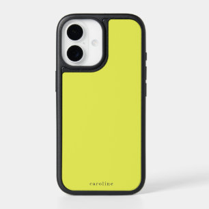 Bright Chartreuse Custom Modern Minimalist Name iPhone 17 Case