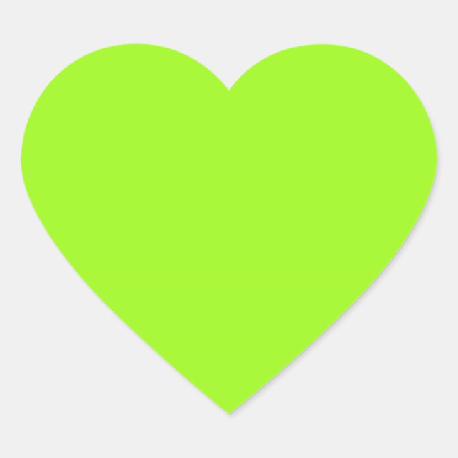 Bright Chartreuse Green Heart Sticker (Front)