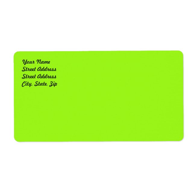 Bright Chartreuse Green Shipping Label (Front)