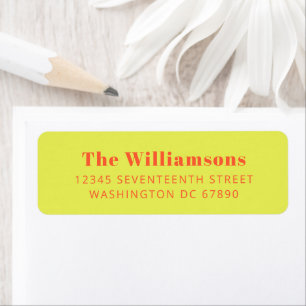 Bright Chartreuse Orange Typography Return Address Label