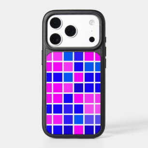 Bright Checkered Pattern in Pink and Blue iPhone 17 Pro Case