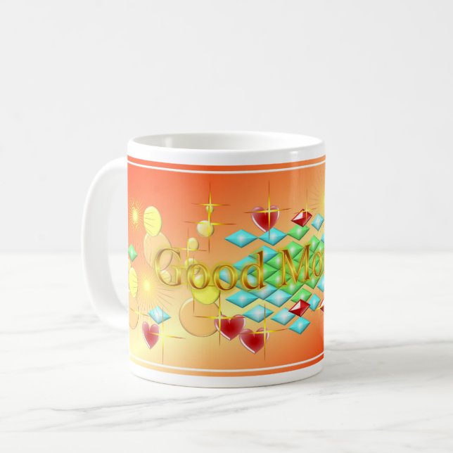 Bright, Cheerful and Happy Day Good Morning Coffee Mug (Front Left)