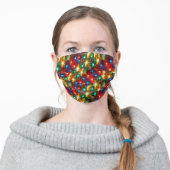 Bright Cheerful Christmas Lights Adult Cloth Face Mask (Worn)