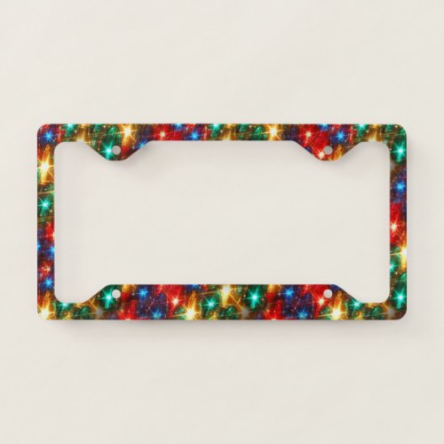Bright Cheerful Christmas Lights  License Plate Frame
