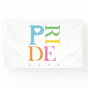 BRIGHT CHEERFUL COLOURFUL FUN PRIDE TYPOGRAPHY BANNER