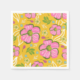 Bright Cheerful Ditsy Garden For Joyful Hosting Napkins