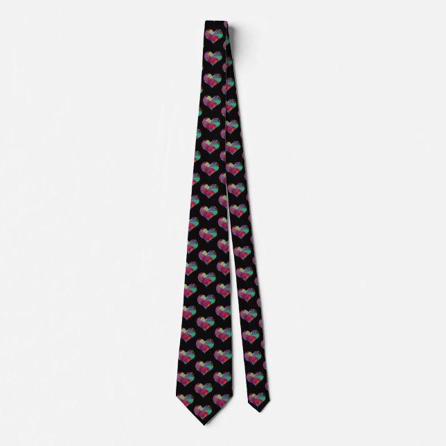 Bright & Cheerful Heart Shape Neck Tie (Front)