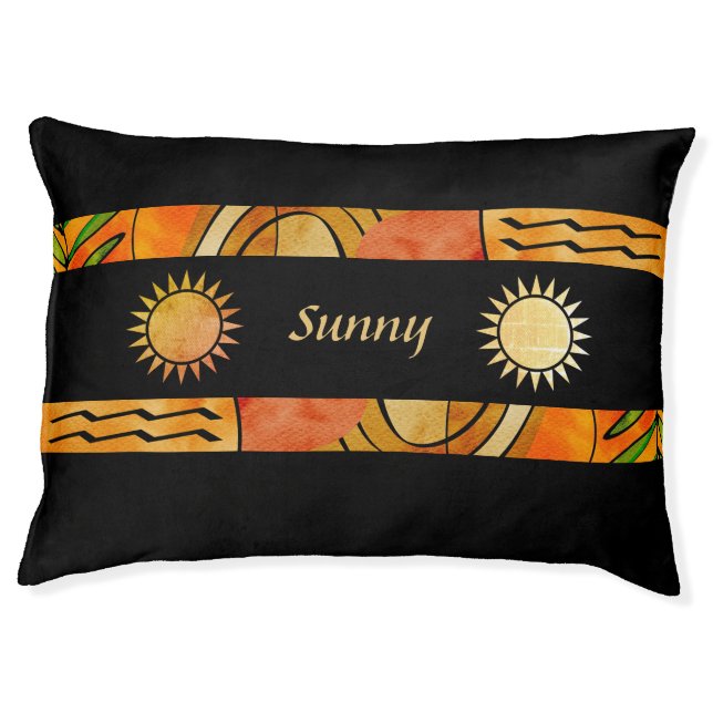 Bright Cheery Abstract Leaves Sunshine Dog Bed (Front)