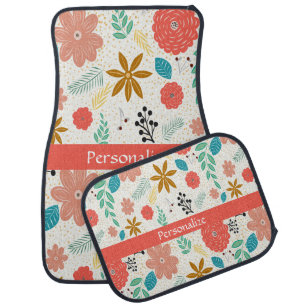 Bright Cheery Fall Foliage Decorative Personalize Car Floor Mat