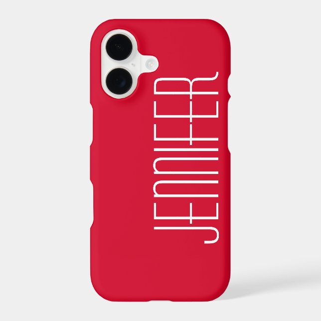 Bright Cherry Red , Personalized Jumbo Custom Name Case-Mate iPhone Case (Back)