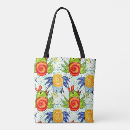 Bright Chicken Rooster, For Themed Party. Tote Bag