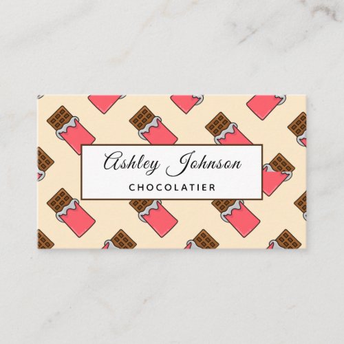 Bright Chocolate Bar Pattern Sweet Treat Colorful Business Card
