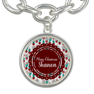 Bright Christmas Cactus Plants Design Bracelet