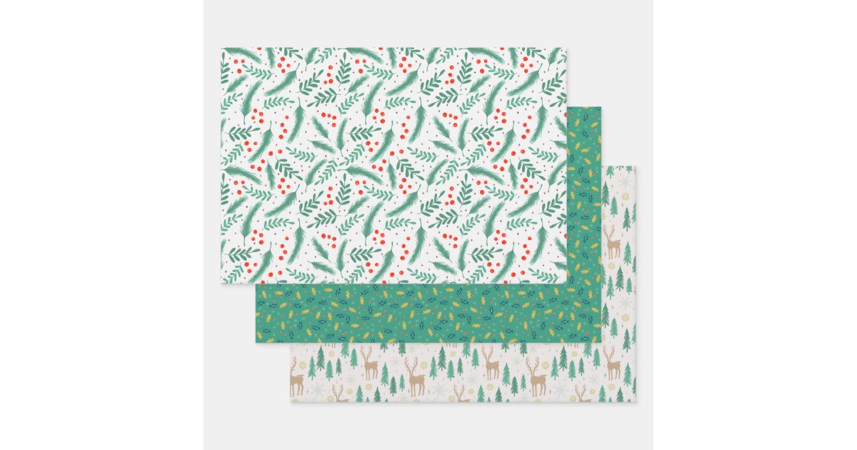 Bright Christmas Green Bundle: Color Forest Green Wrapping Paper