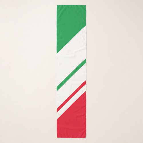 Bright Christmas Green Red White Racing Stripes Scarf