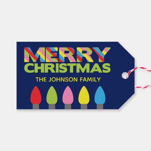 Bright Christmas Lights Personalized Gift Tags