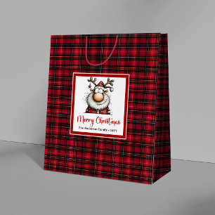 Bright Christmas Quirky Santa Gift Bag Design Art