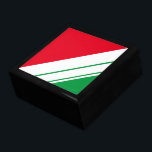 Bright Christmas Red Green White Diagonal Stripes Gift Box<br><div class="desc">This modern,  sleek design features three white different width,  diagonal parallel stripes against colorful bright red and green backgrounds.</div>