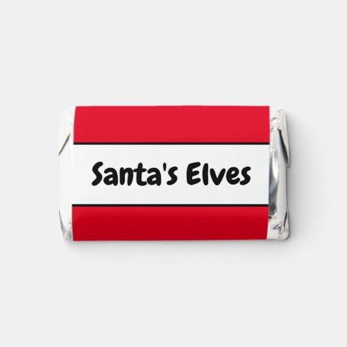 Bright Christmas Red White Santas Elves Stripes Hersheys Miniatures
