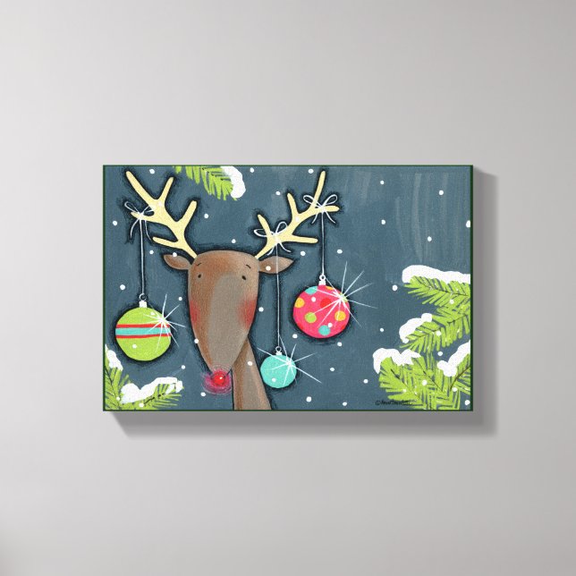 Bright Christmas Reindeer Canvas Print (Front)