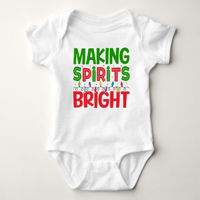 Bright Christmas Spirit Baby Bodysuit (Front)